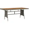 Image de vidaXL Table de jardin Gris 160x70x72 cm Résine tressée et acacia