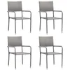 Image de vidaXL Chaise à dîner de Jardin empilable Lot de 4 Gris résine tressée