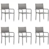 Image de vidaXL Chaise à dîner de Jardin empilable Lot de 6 Gris résine tressée