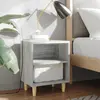 Image de vidaXL Table de chevet avec pieds en bois Sonoma gris 40x30x50 cm