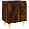 Image de Table de chevet avec pieds en bois Chêne fumé 40x30x50 cm