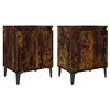 Image de Tables de chevet avec pieds en métal chêne fumé 40x30x50 cm