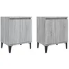 Image de Tables de chevet avec pieds en métal sonoma gris 40x30x50 cm