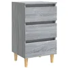Image de Table de chevet avec pieds en bois Sonoma gris 40x35x69 cm