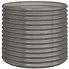 Image de vidaXL Pot de fleurs en acier revêtu par pulvérisation - 80 x 80 x 68 cm - Gris