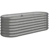 Image de vidaXL Lit Surélevé de Jardin Pot à Fleurs Boîte à Plantes Lit Surélevé Patio Terrasse Extérieur Acier Galvanisé 114x40x36 cm Gris