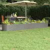 Image de vidaXL Lit surélevé de jardin Acier galvanisé 332x40x36 cm gris
