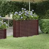 Image de vidaXL Lit surélevé de jardin Acier galvanisé marron