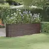 Image de vidaXL Lit surélevé de jardin Acier galvanisé marron