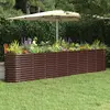 Image de vidaXL Lit surélevé de jardin Acier galvanisé marron
