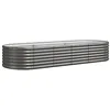 Image de vidaXL Lit surélevé de Jardin Acier Enduit de Poudre 224x80x36 cm Gris