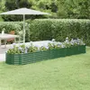 Image de vidaXL Lit surélevé de jardin Acier galvanisé 368x80x36 cm Vert