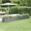 Image de vidaXL Lit surélevé de jardin Acier galvanisé 368x80x36 cm gris