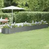 Image de vidaXL Lit surélevé de jardin Acier galvanisé 440x80x36 cm gris