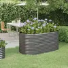 Image de vidaXL Lit surélevé de jardin Acier galvanisé 152x80x68 cm gris