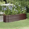 Image de vidaXL Lit surélevé de Jardin Acier Enduit de Poudre Marron
