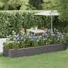 Image de vidaXL Lit surélevé de jardin Acier galvanisé 322x100x36cm gris