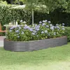 Image de vidaXL Lit surélevé de jardin Acier galvanisé 296x140x36cm gris