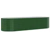 Image de vidaXL Lit Surélevé de Jardin Pot à Fleurs Boîte à Plantes Lit Surélevé Patio Terrasse Extérieur Acier Galvanisé 322x100x68 cm Vert