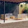 Image de vidaXL Salon de jardin 9 pcs avec coussins gris bois de pin
