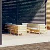 Image de vidaXL Salon de jardin 9 pcs avec coussins crème bois de pin massif