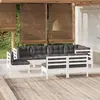 Image de vidaXL Salon de jardin 8 pcs avec coussins blanc bois de pin massif