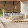 Image de vidaXL Salon de jardin 8 pcs avec coussins gris Bois de pin massif
