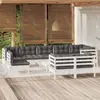 Image de vidaXL Salon de jardin 10 pcs avec coussins blanc bois de pin massif
