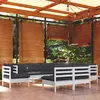 Image de vidaXL Salon de jardin 9 pcs avec coussins blanc bois de pin massif