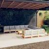 Image de vidaXL Salon de jardin 12 pcs avec coussins gris Bois de pin