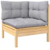Image de vidaXL Bois de Pin Salon de Jardin 11 pcs avec Coussins Mobilier de Patio Meubles d'Extérieur Mobilier de Jardin Meubles de Terrasse Gris