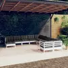 Image de vidaXL Salon de jardin 11 pcs avec coussins blanc bois de pin