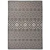 Image de Tapis à tissage plat d extérieur 120x170 cm Rayures noires