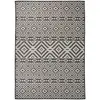 Image de vidaXL Tapis à tissage plat d'extérieur 120x170 cm Rayures noires