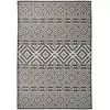 Image de vidaXL Tapis à tissage plat d'extérieur 160x230 cm Rayures noires