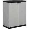Image de vidaXL Armoire de Rangement de Jardin avec 1 Etagère Organisateur Casier de Rangement Placard Extérieur Patio Gris et Noir 68x40x85 cm