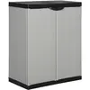 Image de vidaXL Armoire de rangement de jardin 1 étagère Gris/noir 68x40x85 cm