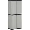 Image de vidaXL Armoire de Rangement de Jardin 3 étagères Gris/Noir 68x40x168cm