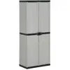 Image de vidaXL Armoire de rangement de jardin 3 étagères Gris/noir 68x40x168cm