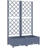 Image de Jardinière avec treillis bleu gris 80x40x121,5 cm PP
