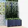 Image de vidaXL Jardinière de jardin avec treillis Bleu Gris 80x40x136 cm PP