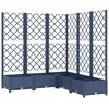 Image de Jardinière avec treillis bleu gris 120x120x121,5 cm PP