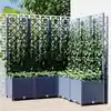 Image de vidaXL Jardinière avec treillis bleu gris 120x120x136 cm PP
