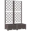 Image de vidaXL Jardinière avec Treillis Lit Surélevé Pot à Plantes Boîte à Fleurs Jardin Patio Entrée Terrasse Extérieur Marron 80x40x121,5 cm PP
