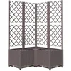 Image de vidaXL Jardinière avec Treillis Lit Surélevé Pot à Plantes Boîte à Fleurs Jardin Patio Entrée Terrasse Extérieur Marron 80x80x136 cm PP