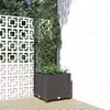 Image de vidaXL Jardinière de jardin avec treillis Noir 40x40x136 cm PP