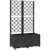 Image de vidaXL Jardinière avec Treillis Noir 80x40x136 cm PP