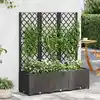 Image de vidaXL Jardinière de jardin avec treillis Noir 120 x 40 x 136 cm PP