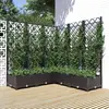 Image de vidaXL Jardinière avec treillis noir 120x120x121,5 cm PP