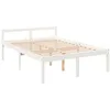 Image de vidaXL Lit pour Personne Agée, Sommier à Lattes Lit Double pour Adulte, Meuble de Chambre à Coucher Maison Intérieur, Blanc 140x190 cm Bois de Pin Massif